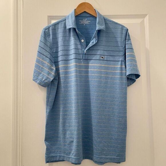 Vineyard Vines Pinecrest Stripe Sankaty Performance Polo Size M in Blue - Picture 4 of 8